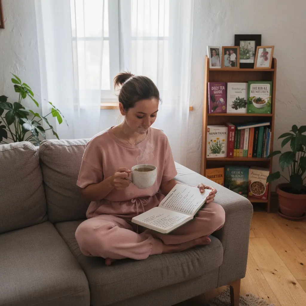 Fekete tea elkészítése, melyhez méz és gyömbér is társul