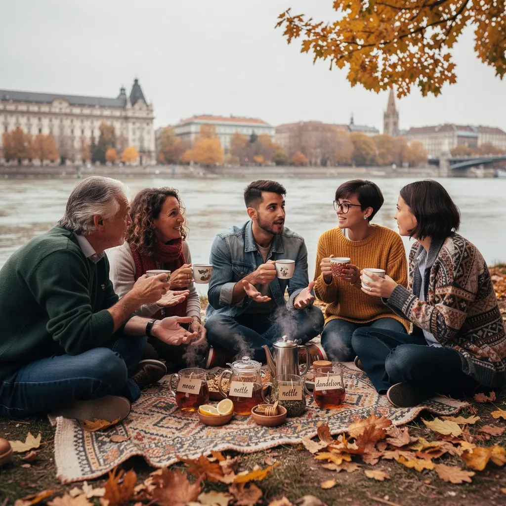 Gyógyteás csésze gőzölgő vízzel, mellette citromszeletek
