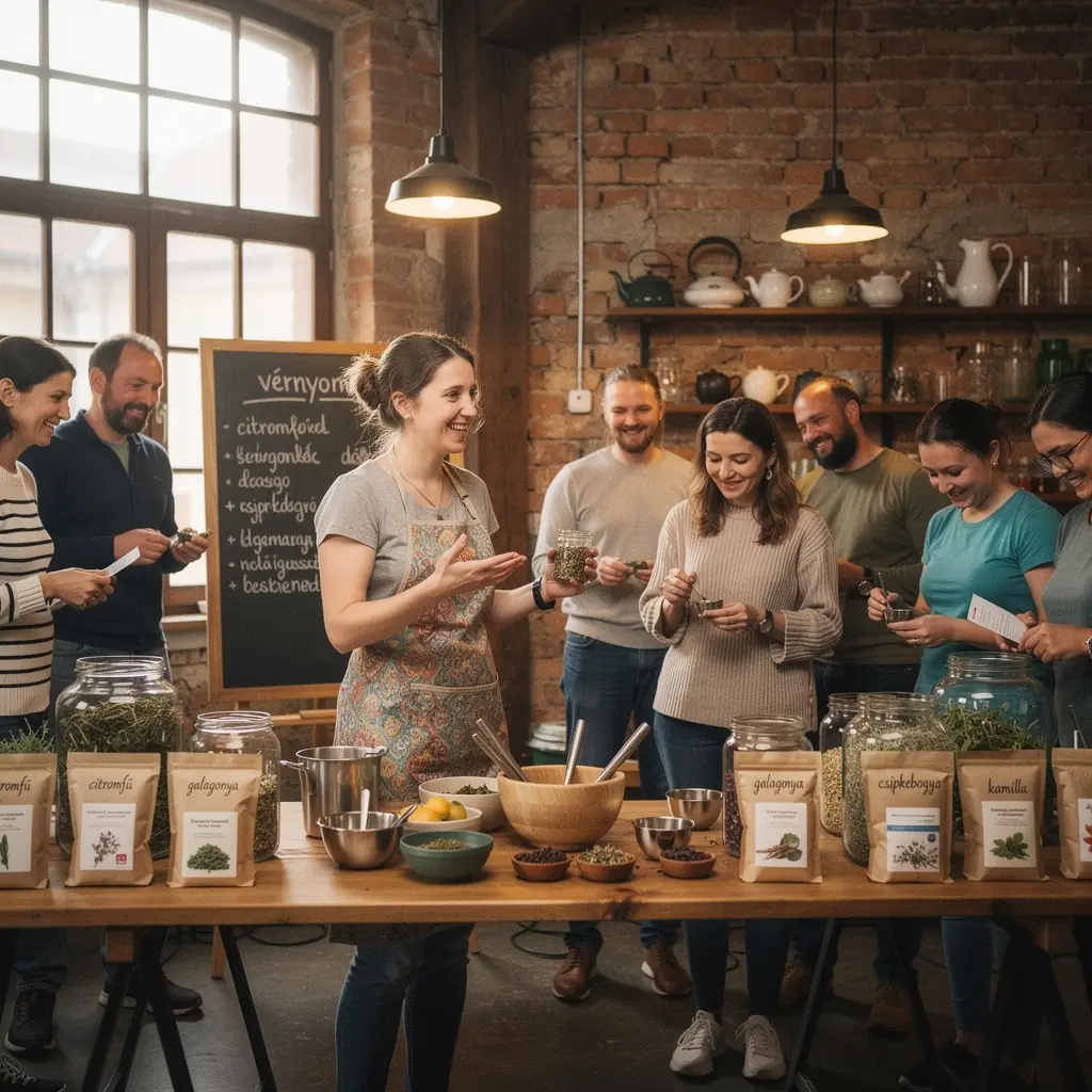 Friss fűszernövények, mint menta és bazsalikom, tea ízesítésére